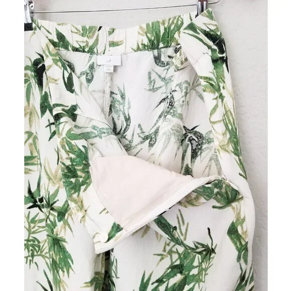 J. Jill Barley Palm Print Linen Blend Wide Leg Crop Pant Plus 2X Tropical Bamboo - Picture 10 of 13